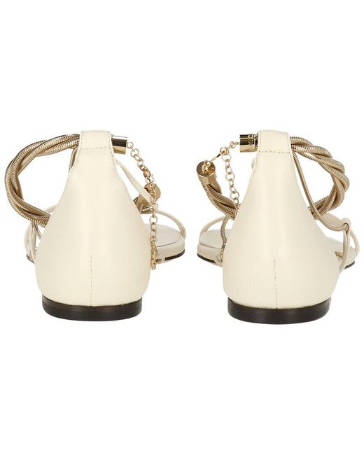Jimmy Choo White Oriana Leather Flat Sandals