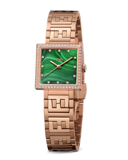 Fendi Green Forever Diamond Watch