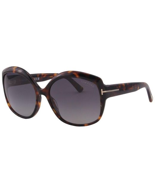 Tom Ford Black Chiara 60mm Polarized Sunglasses