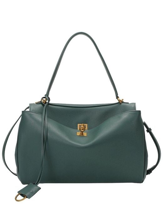 Tiffany & Fred Paris Green Large Smooth Leather Tote