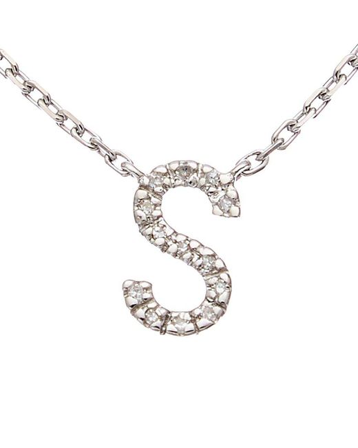 Jane Basch White Diamond Initial Necklace -Z)