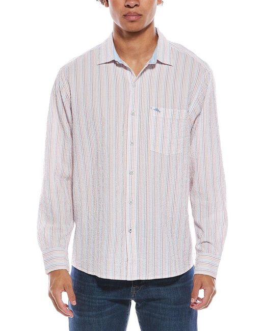Tommy Bahama White Nova Wave Viva Stripe Shirt for men