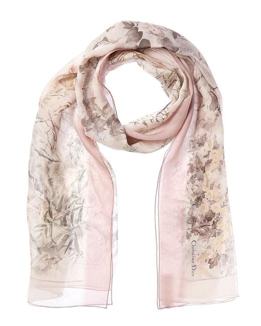 Dior Pink Saisons Silk Scarf