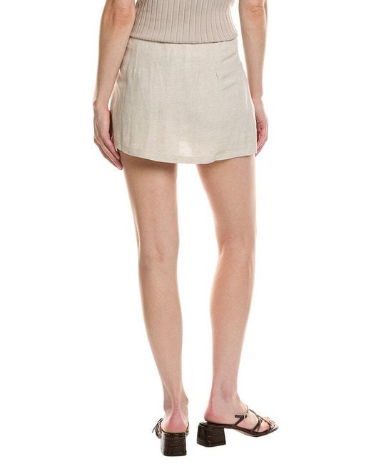 Nia White Valencia Linen-Blend Skort