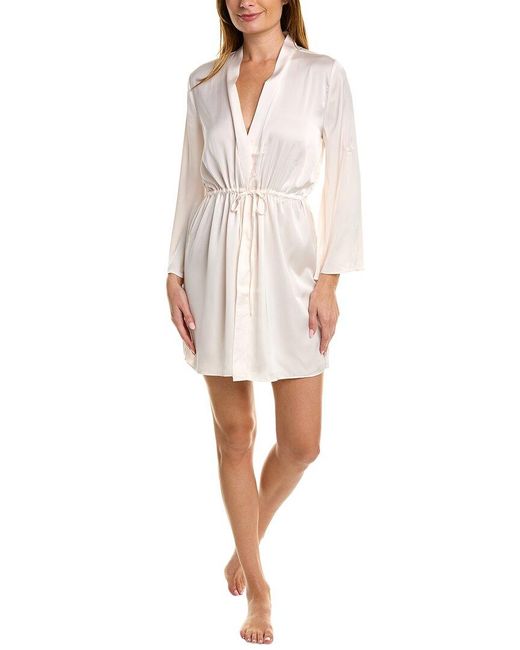 Flora Nikrooz White Solid Luxe Woven Robe