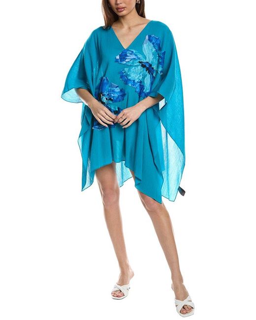 Natori Blue Applique Caftan