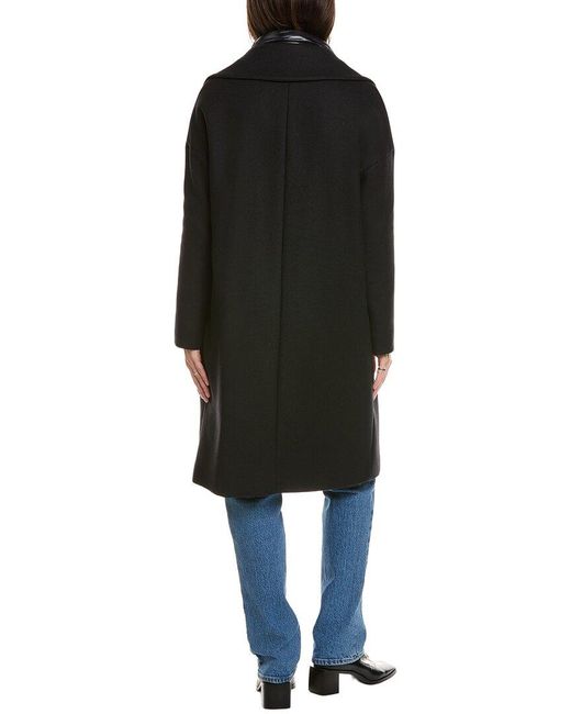 Herno Black Wool-Blend Coat