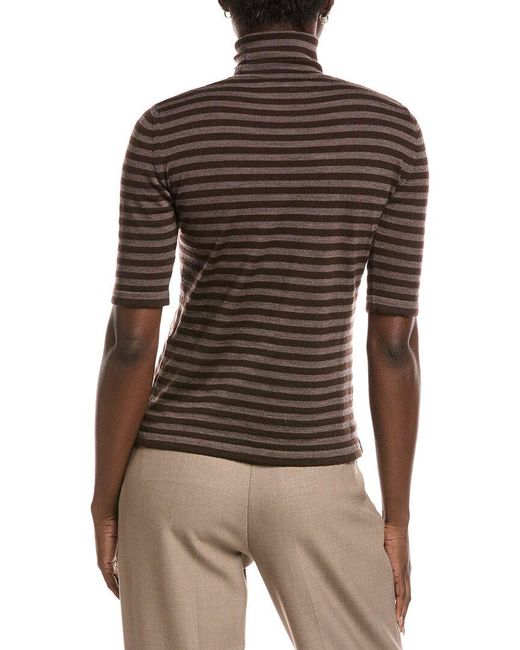 Max Mara Brown Vadius Wool Mock Neck Sweater