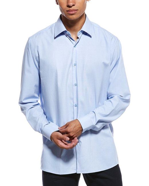Tahari Blue Modern Fit Dress Shirt for men