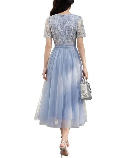 BRC By BURRYCO Blue Short Sleeve Midi Dress