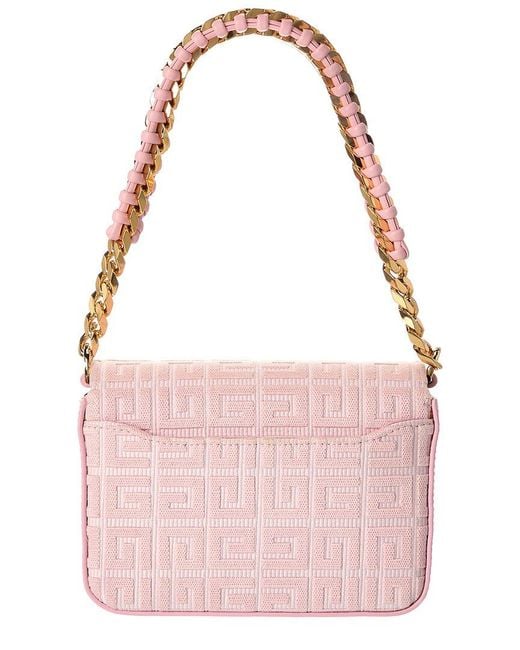 Givenchy Pink 4g Logo Small Canvas & Leather Shoulder Bag