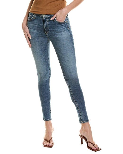 AG Jeans Blue Farrah High-rise Skinny Ankle Jean