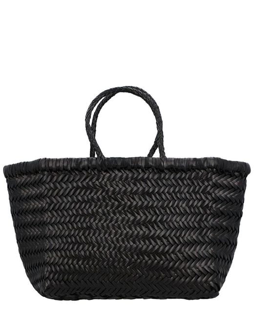 Dragon Diffusion Black Triple Jump Small Leather Tote