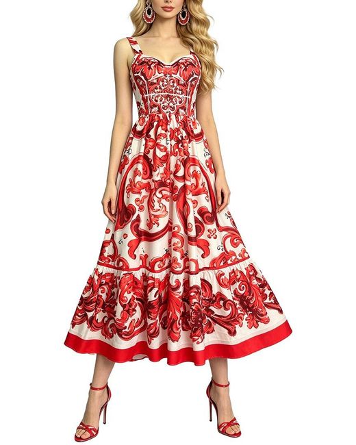 Kaimilan Red Midi Dress