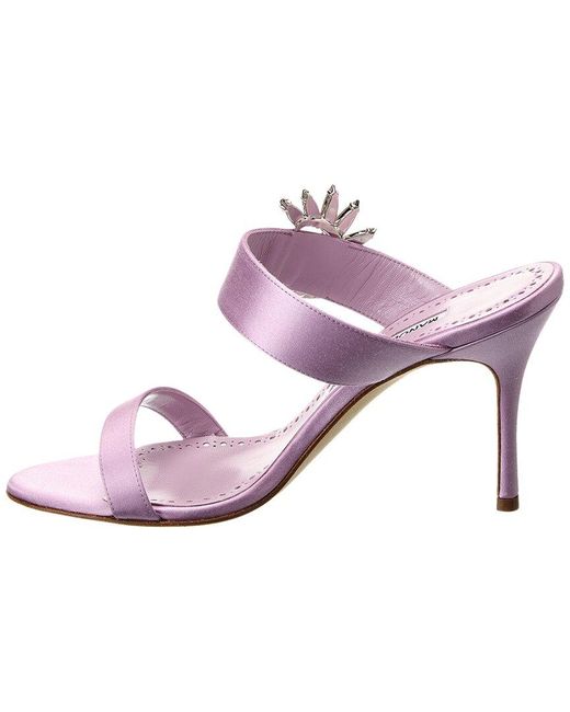 Manolo Blahnik Pink Chivela 90 Satin Sandal