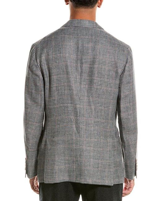 Brunello Cucinelli Gray Linen & Wool-blend Jacket for men