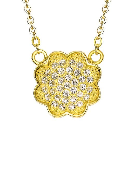 Genevive Jewelry Yellow 18k Over Silver Necklace