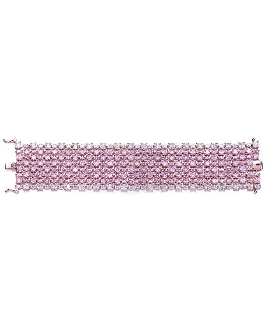 Genevive Jewelry Pink 18K Rose Vermeil Cz Bracelet