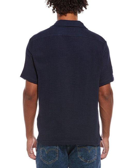 Joe's Jeans Blue Gauze Camp Collar Shirt for men