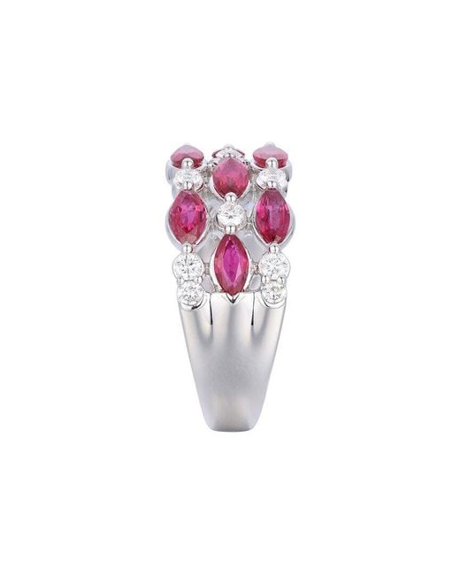 Gregg Ruth Pink 14K 2.14 Ct. Tw. Diamond & Ruby Band