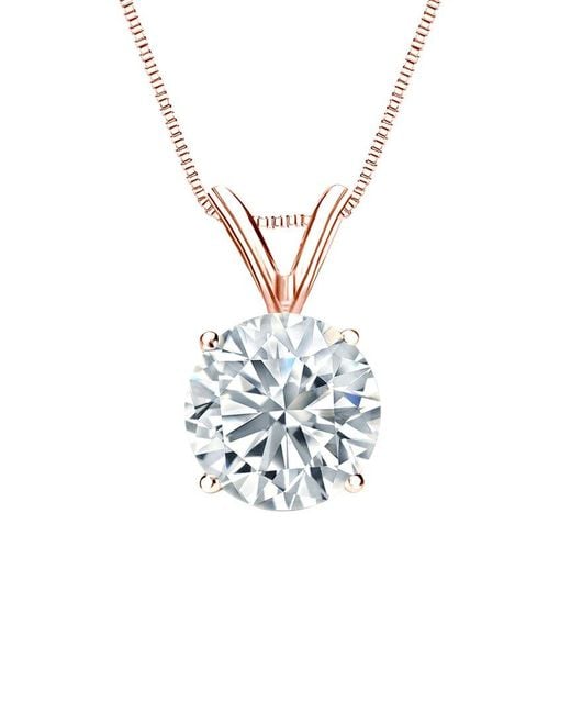 Sabrina Designs Lab Grown Diamonds White 14K Rose 1.50 Ct. Tw. Lab-Grown Diamond Solitaire Necklace