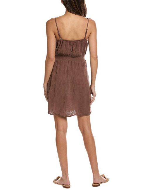Bella Dahl Brown Smocked Mini Dress