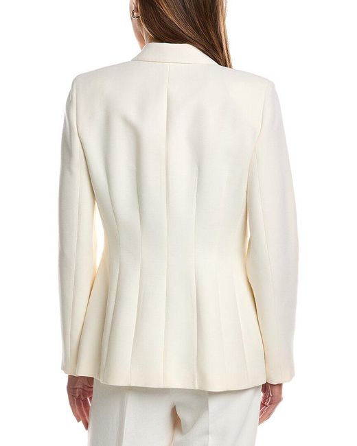Lafayette 148 New York White Notch Lapel Fitted Blazer