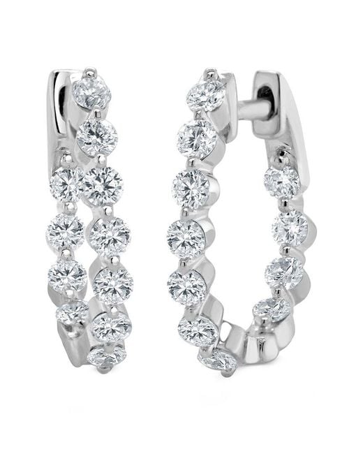 Sabrina Designs White 14K 0.86 Ct. Tw. Diamond Oval Hoops