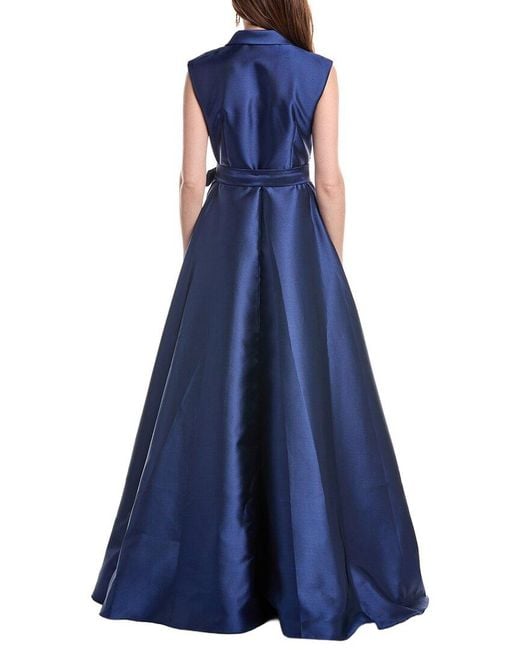 Rene Ruiz Blue Applique Maxi Dress