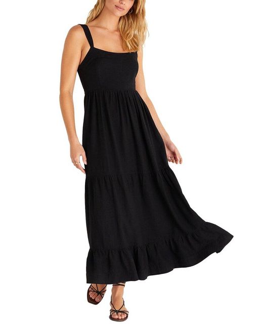 Z Supply Black Ayla Linen-blend Midi Dress