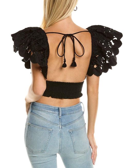 Tracy Reese Black Crop Top