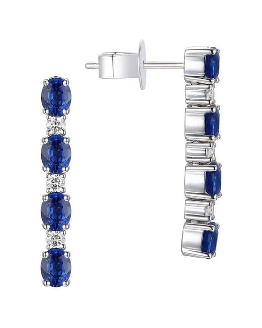 Gregg Ruth Blue 14K 1.92 Ct. Tw. Diamond & Sapp Earring