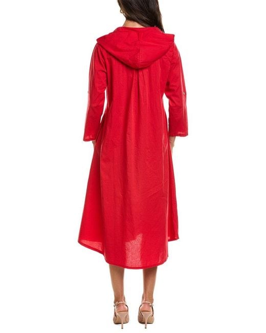 Persaman New York Red Solid Midi Dress
