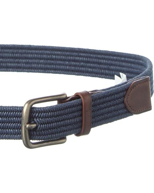 Todd Snyder Blue Canvas & Leather Belt for men