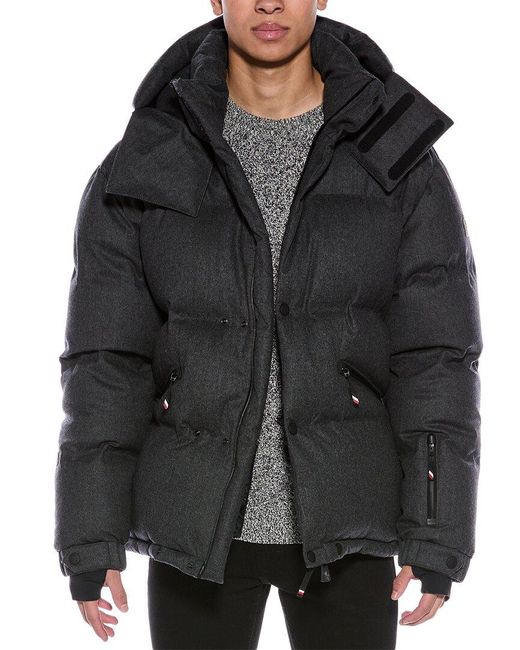 Moncler Black Wool Puffer Down Coat for men