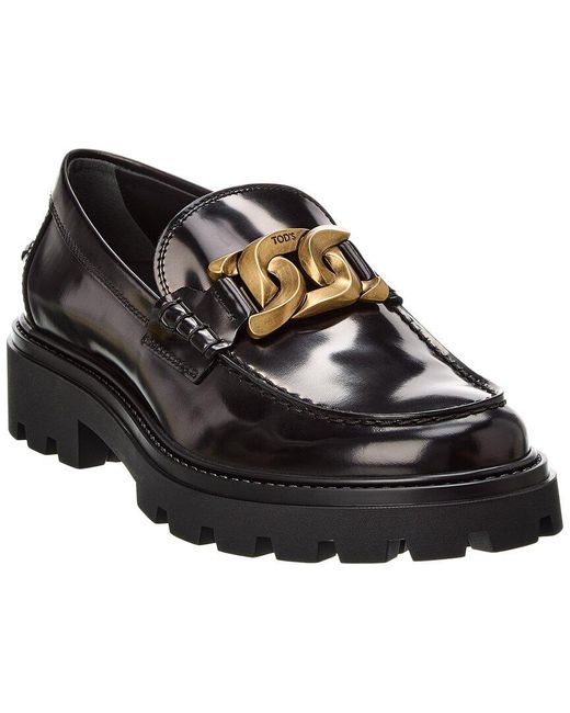 Tod's Black Leather Loafer for men