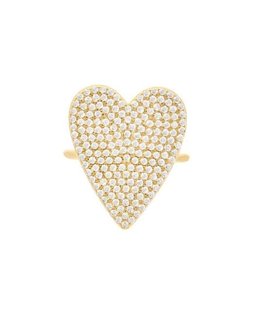 Juvell White 18k Plated Cz Heart Ring