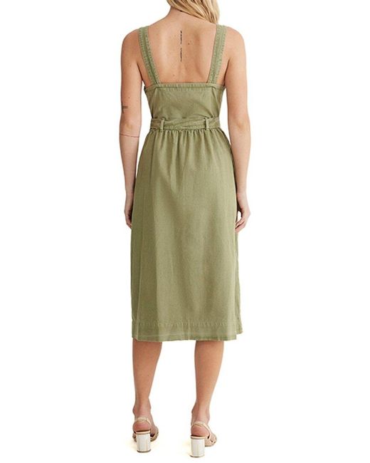 AG Jeans Green Britta Linen-blend Midi Dress