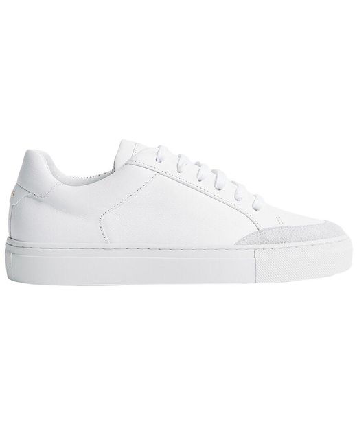 Reiss White Ashley Perf Leather Trainer for men