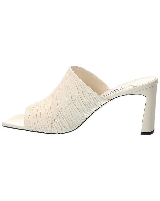 Jimmy Choo White Lua 75 Leather Sandal