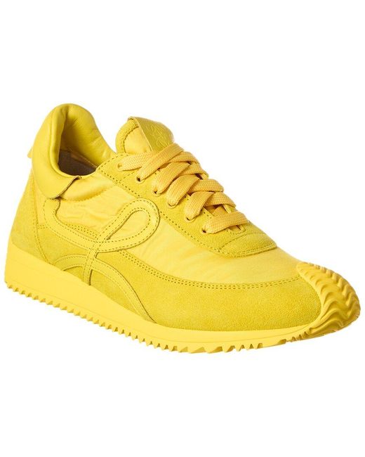 Loewe Flow Runner Nylon & Suede Sneaker in Yellow | Lyst