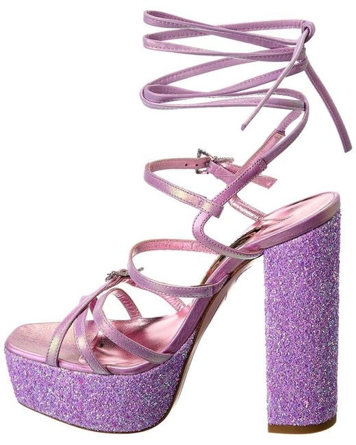 Sophia Webster Pink Venus Leather Platform Sandal