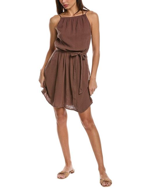 Bella Dahl Brown Smocked Mini Dress