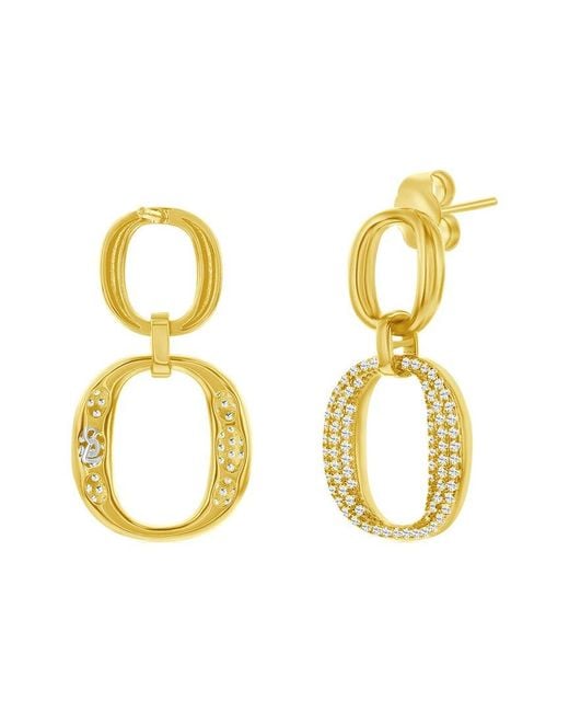 Suzy Levian CZ Jewelry Metallic Suzy Levian Silver Cz Dangle Earrings