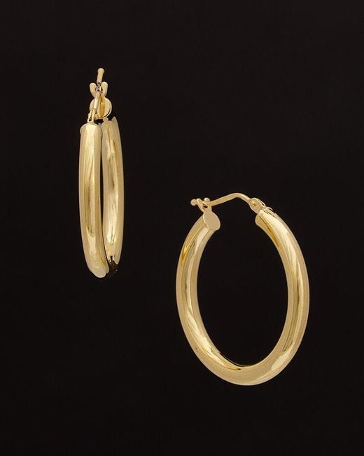Italian Gold Black 18K Polished Hoops