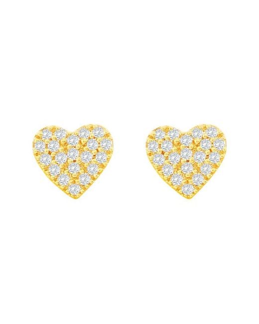 Suzy Levian Metallic 14k 0.09 Ct. Tw. Diamond Heart Earrings