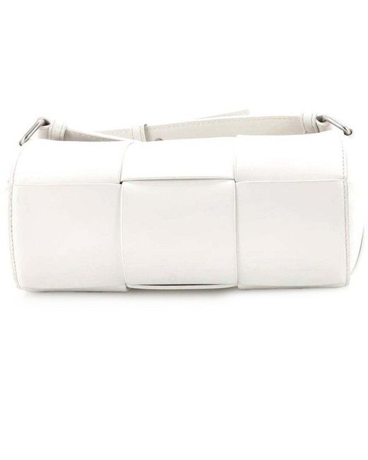 Bottega Veneta Natural White Intrecciato Leather Canette Crossbody Maxi Small (authentic Pre-loved)