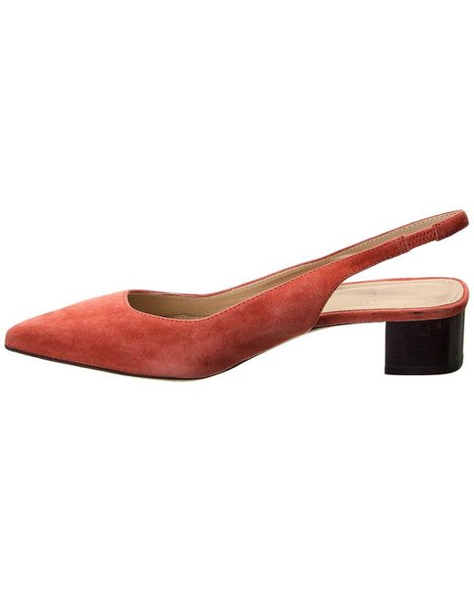 Theory Block Suede Slingback Pump in Pink | Lyst Canada