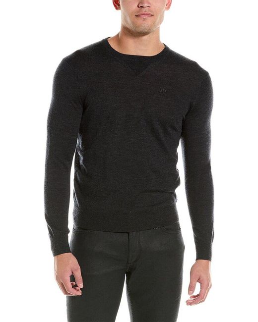 Armani Exchange Black Wool Pullover for men