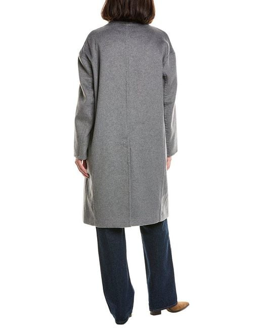 Vince Gray Wool-Blend Long Coat